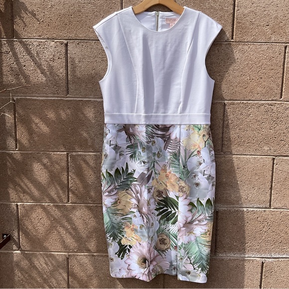 NWT Ted Baker Hanalee Woodland Printed Cap Sleeve Bodycon Dress Size 10 Sheath - Picture 6 of 15